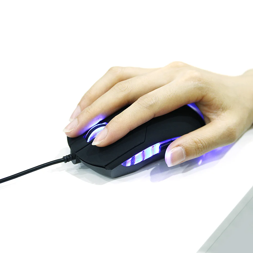 LED USB Wired Gaming Mouse 6 Buttons Adjustable 2400 DPI Optical Computer Mice for Game Laptop LFX-ING
