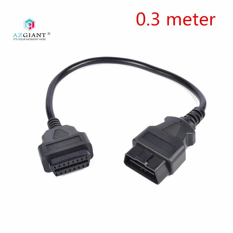 0,3 м/1,5 м/3,5 м/5 м/10 м 16Pin OBD2 мужского и женского пола удлинитель Кабель OBDII OBD2 разъем Интерфейс для автомобиля диагностический инструмент - Название цвета: 0.3 meter