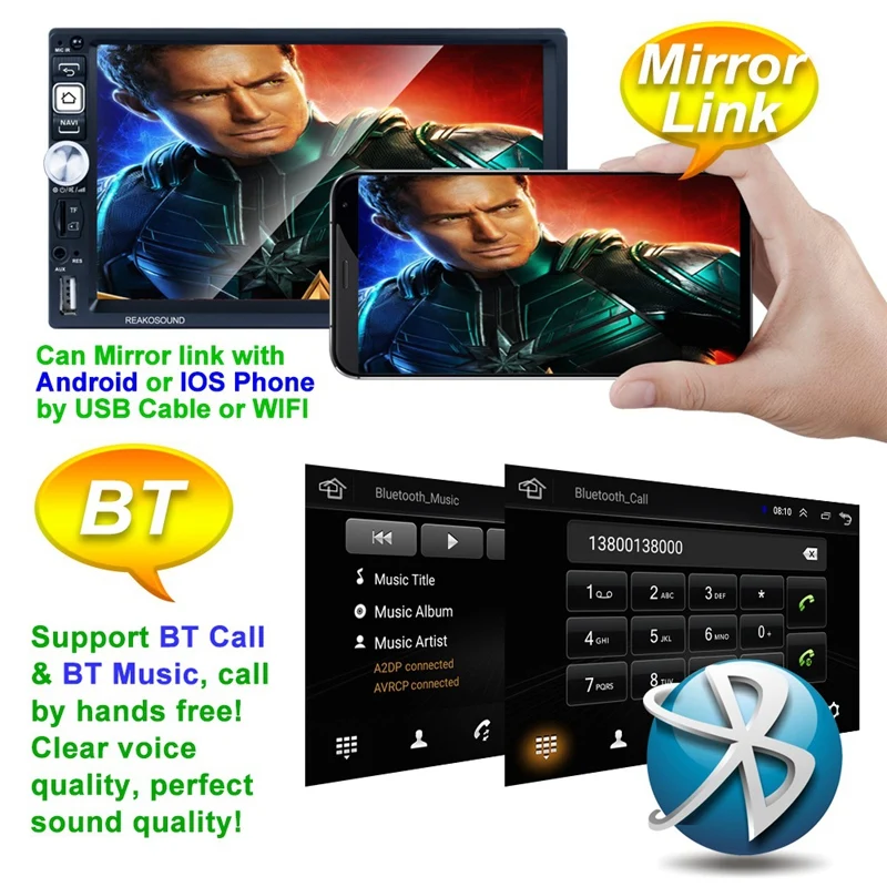 Android 8,1 автомобильный радиоприемник Gps навигация 2 Din автомобильный радиоприемник 7 дюймов Автомобильный Mp5 мультимедийный плеер Wifi FM AM радио-проигрыватель вluetooth