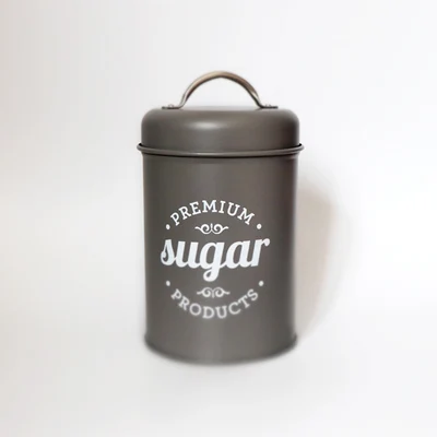 SUGAR matt gray Герметичная банка из нержавеющей стали, банка для хранения чая, Caddy, сахар, печенье, кофе, закуски, контейнер для еды, коробка для хранения мелочей, кухонный бак для хранения - Цвет: SUGAR matt gray