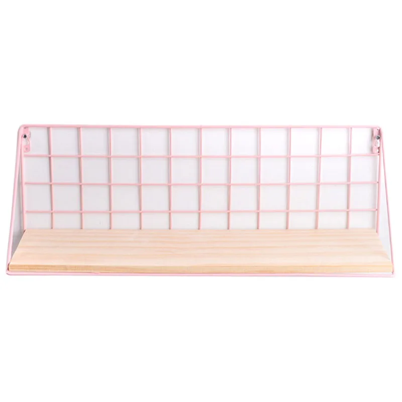 

Wooden Iron Wall Shelf Wall Mounted Storage Rack Organization for Bedroom Kitchen Home Decor Kid Room DIY Wall Decoration Holder