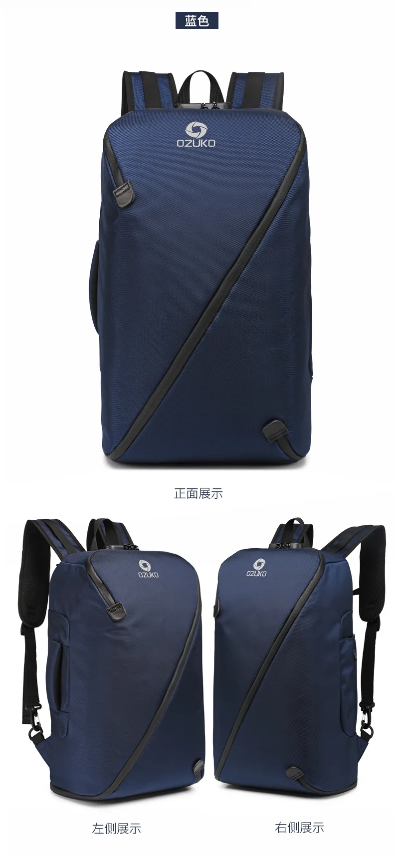 Ozuko New Style Outdoor Riding Backpack Multilayer Storage Waterproof Backpack Men's Cross Border USB Computer Backpack