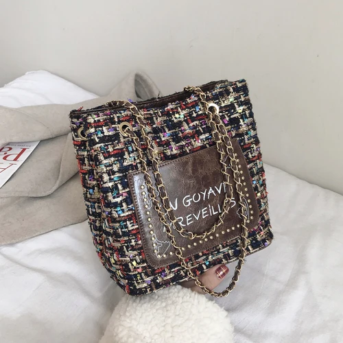 IVog, Новое поступление, повседневная женская маленькая сумка-мессенджер через плечо, сумочка Луи, Геометрическая цепочка, сумка-мешок для женщин - Цвет: Coffee color