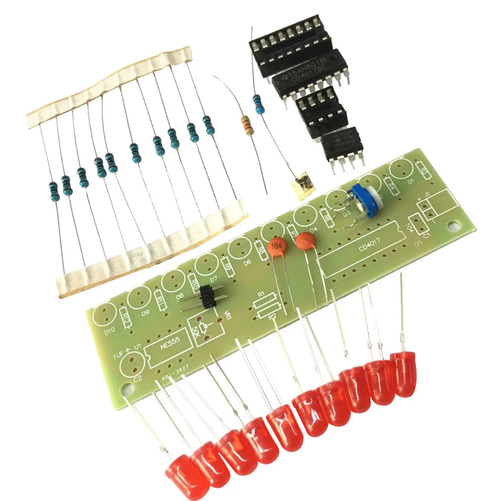 NE555 + CD4017 Light Water Electronic suite DIY Kits for Arduino Raspberry pi