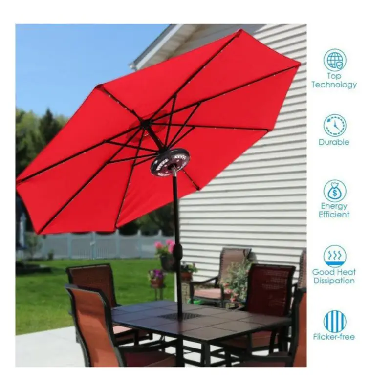 

Patio Umbrella 24 LED Lamp Umbrella Light Detachable Roman Light Multi-Function Waterproof Camping Tent Light