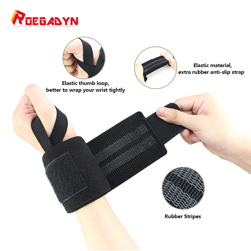 ROEGADYN черный браслет для поддержки запястья и тренировки запястья Нескользящий Резиновый Браслет прочный браслет для запястья с сильной поддержкой