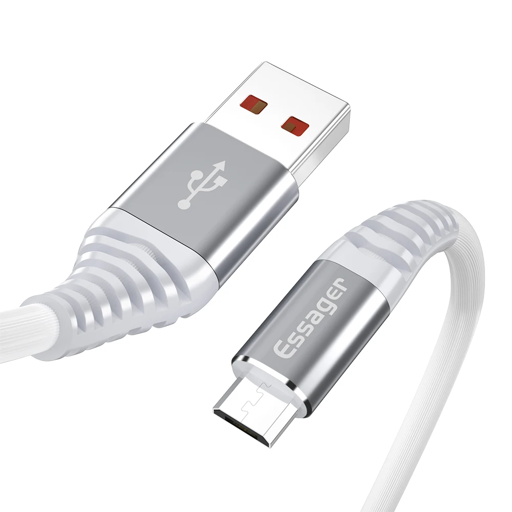 Micro USB кабель, Essager 2.4A провод для быстрого заряда данных зарядное устройство через Micro USB для Xiaomi Redmi Note 5 samsung huawei кабели для мобильных телефонов - Цвет: Белый