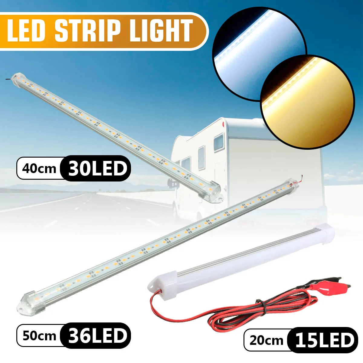 2X12 V 20/40/50 см SMD Автомобильный светодиодный бар интерьер Жесткая светодиодная лента светильник Бар Настенные подвесные лампы PC крышка лодка Ван Караван Трейлер