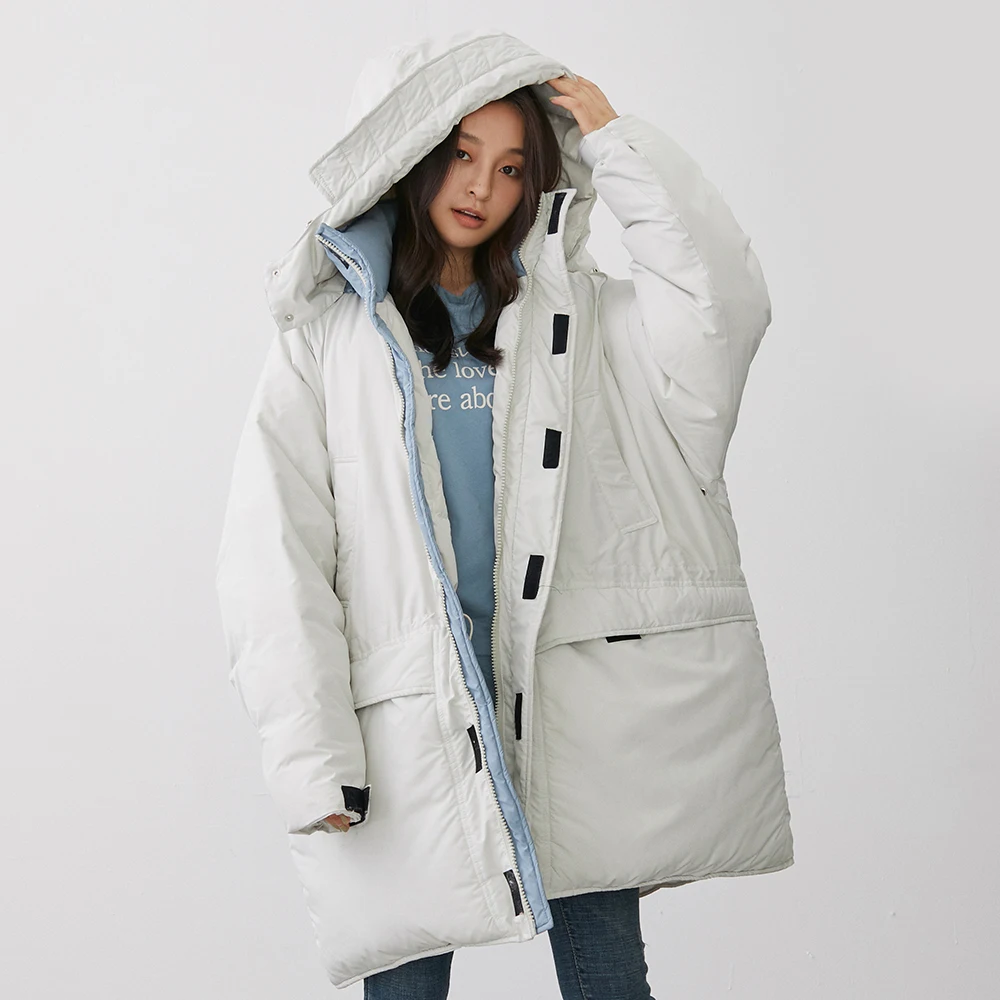 YAYA White Duck Down Jacket With Detachable Hat