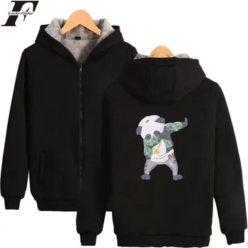 

Funny Aminal Thicker Hoodies Men Zipper Kawaii Cartoon Thicker Sweatshirt Men Hoodie Winter Clothes With Zipper 4XL