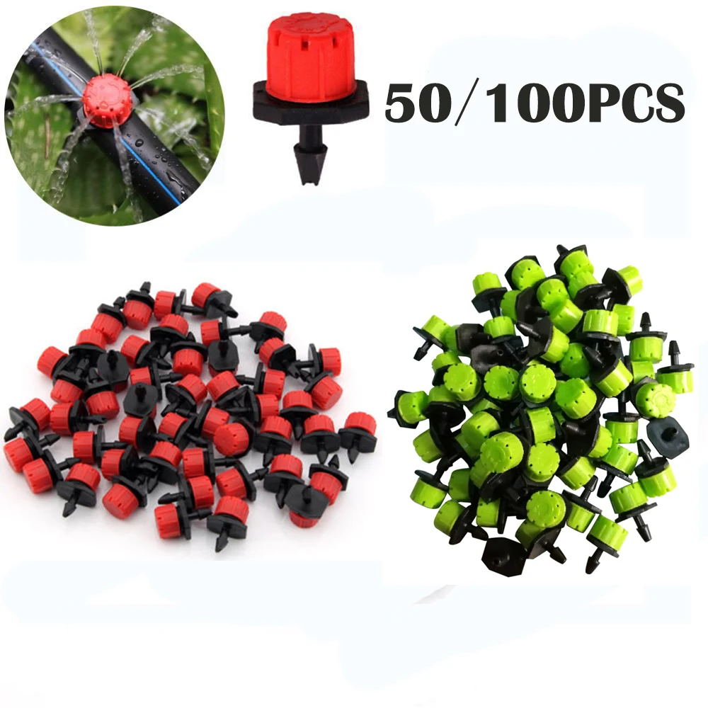 50/100pcs Sprinkler Garden Irrigation Micro Flow Dripper Drip Head Sprinklers Adjustable Water | Дом и сад