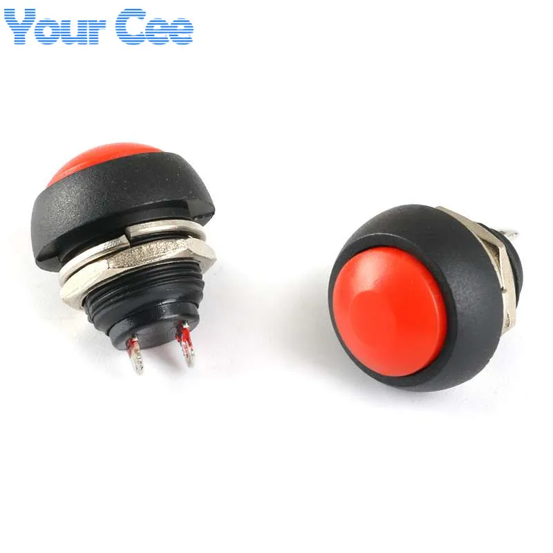 RedGreenWhiteBlackBlueYellowOrange ON-OFF 12mm Waterproof Momentary Push button Mini Switch Reset Non-locking PBS-33B (5)