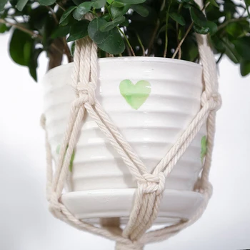 

New Macrame Hanging Vintage Knotted Lifting Rope Garden Home Decoration Macrame Plant Hanger Basket Flowerpot Plant Holder
