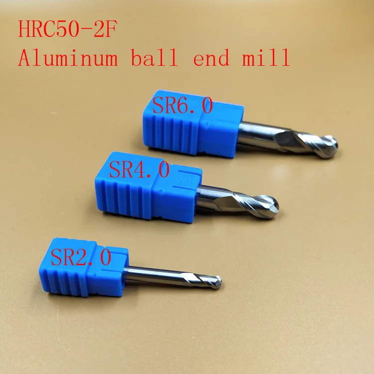 

Ball end mill HRC50-2F SR2.0xD4x75L high speed steel CNC milling machine machining center tool aluminum alloy milling cutter