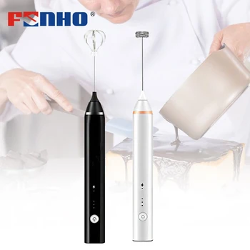 

FUNHO USB Rechargeable Handheld Electric Blender 3 Speed Milk Egg Cake Processor Detachable Stainless Steel Whisk For Home