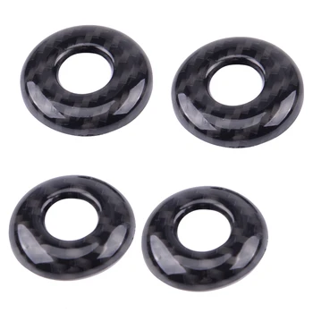 

ABS 4pcs Carbon Fiber Style Car Door Lock Ring Cover Trim Fit for Ford F150 2015 2016 2017 2018 2019