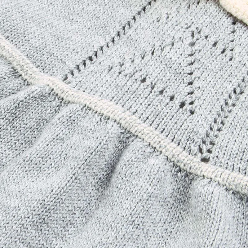 Infant Baby Girls Bodysuits Knitted Sweater Solid Infant Jumper Princess Ruffled Neck Playsuit Hollow Out Outfit