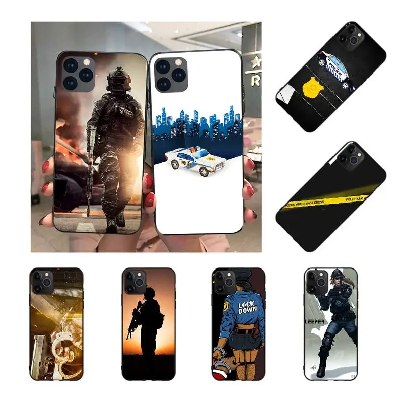 NBDRUICAI Police Phone Case for iPhone 11 pro XS MAX 8 7 6 6S Plus X 5S SE XR case | Мобильные телефоны и аксессуары
