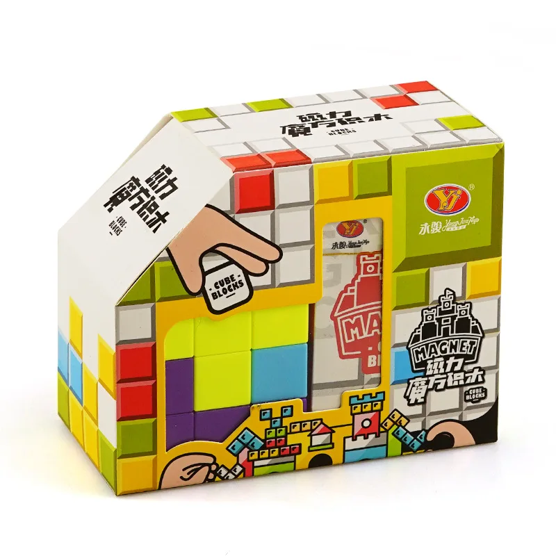 YJ Магнитный блок волшебный куб YongJun 3x3 головоломка кубический интеллект безопасный ABS 60 мм Обучающие игрушки головоломка