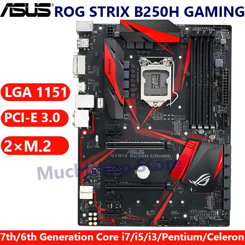 Asus ROG STRIX B250H GAMING Motherboard LGA 1151 i7 i5 i3 B250 DDR4 Mainboard M.2 PCI-E 3.0 SATA3 Original Desktop ATX Used | Компьютеры и