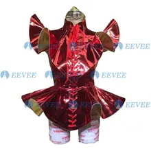 Футуристические технологии доспехи бар ГОГО костюм ночной клуб DS певица рейв красный двухсторонний доспехи сценический костюм набор джазовый танец костюм