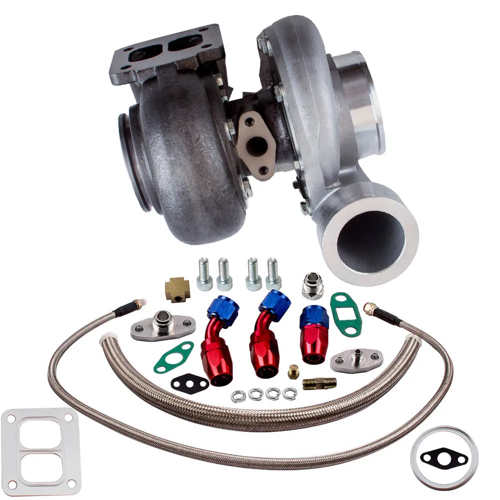 GT45 Turbo T4 V BAND 4 Bot 1 05 A/R 600 + линия подачи масла HP Турбокомпрессор обратной линии для