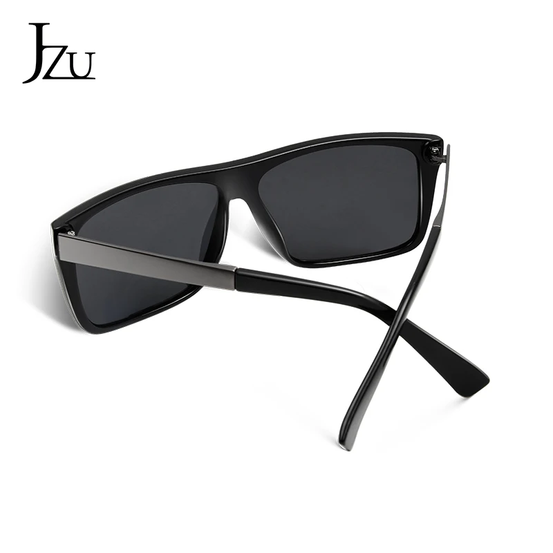 JZU Новые поляризованные солнцезащитные очки мужские зеркальные очки для вождения черные прямоугольные Солнцезащитные очки Мужские крутые модные классические очки