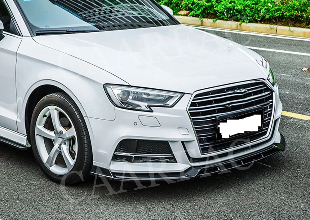 Для S3 передний бампер спойлер для Audi A3 Sline S3 не A3 стандарт ABS Карбон черный 4 шт. головка Лопата