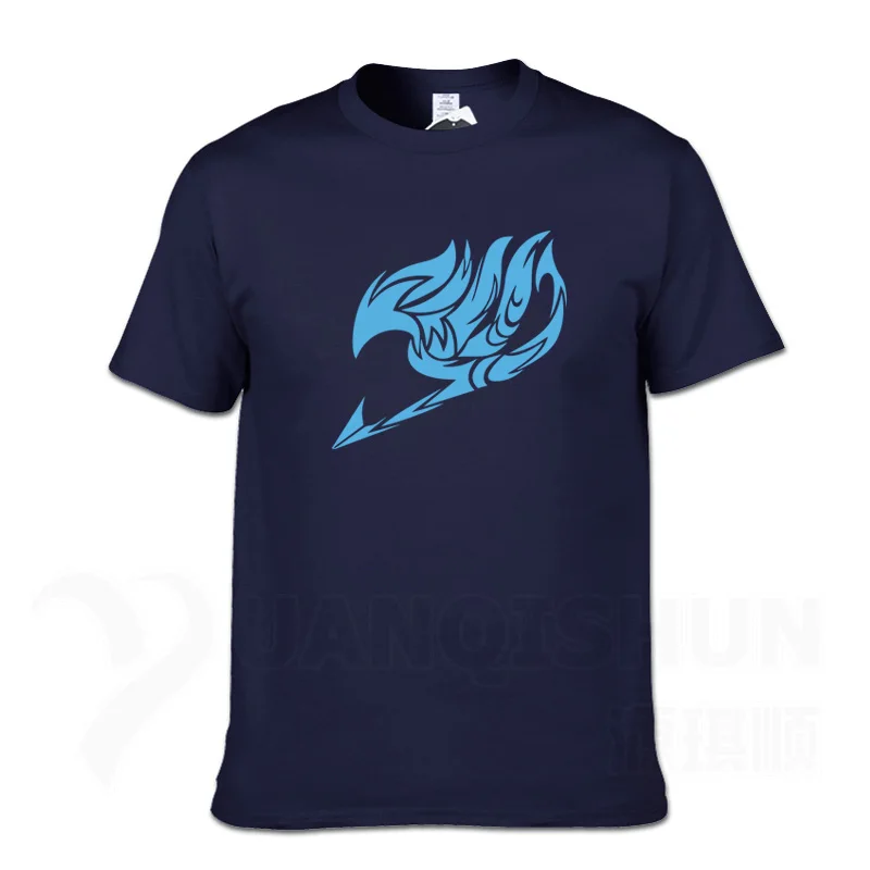 NavyBlue 2 Boutique T-shirt Summer New Printed Fairy Tail T Shirts Men Anime T Shirts Short Sleeve O-neck Fashion T-shirt Cartoon Tops Tee - Color: NavyBlue 2