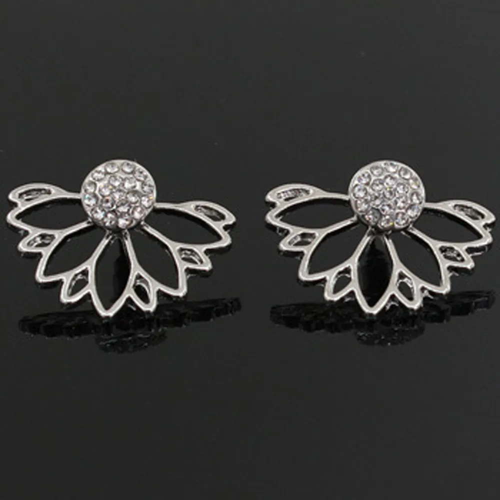 Lotus Silver Stud Earrings 925 Sterling Silver Simple Earring Gifts For Women Geometric shapes Individuality Fine Jewelr