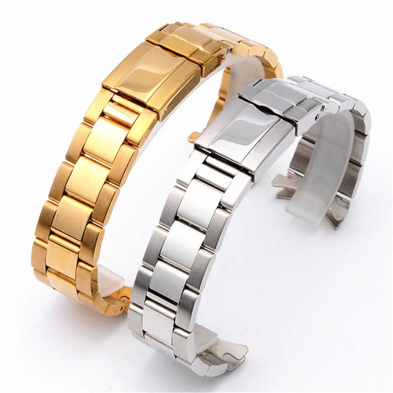 

Man Watch band High Grade 3 Rows Diving Solid Stainless Steel Watch Bracelet Straps Double Lock Clasp Watchbands 20mm WB37
