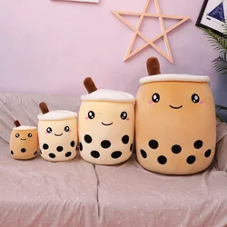 Juguete de peluche de té de burbujas de la vida Real para niños, muñeco suave de comida rellena, té de leche, taza de té de fruta boba, almohada, juguetes para niños, regalo de cumpleaños
