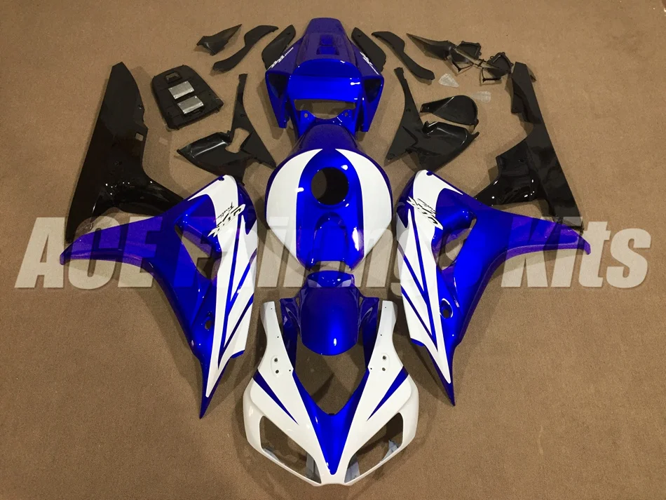 Топ(литье под давлением) ABS полный обтекатель комплект Подходит для Honda CBR1000RR 06 07 2006 2007 1000RR Обтекатели на заказ белый синий
