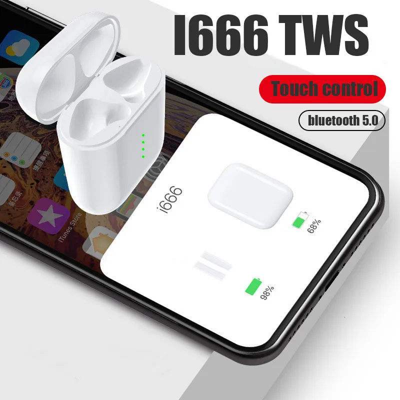 I666 беспроводные Bluetooth наушники с окошком TWS сенсорное управление гарнитура для iPhone pk i10 i11 I12 tws наушники-вкладыши