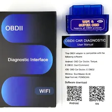 V1.5 Super OBD ELM327 WI-FI Беспроводной OBD2 автомобильный диагностический сканер ELM 327 Wi-Fi V1.5 Поддержка все протоколы бортовой диагностики версии II