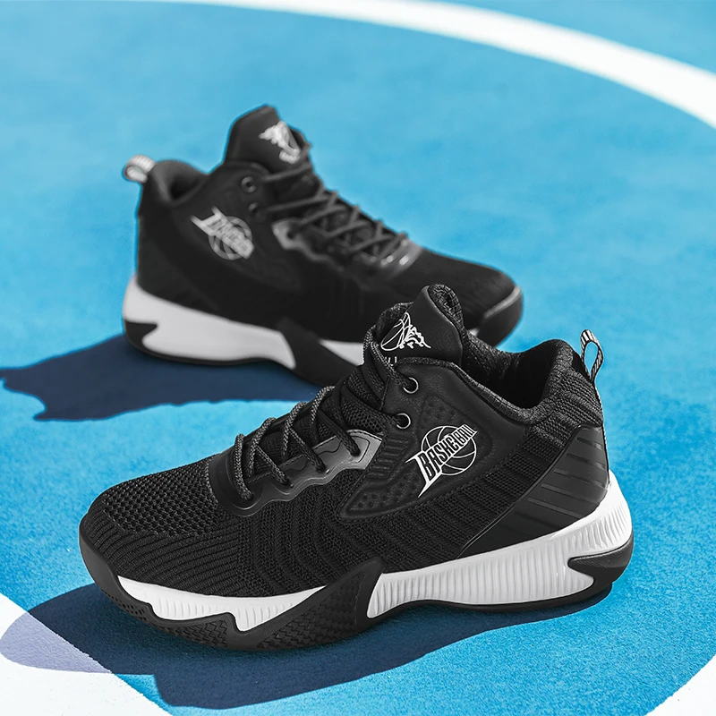 Basketball Shoes for Boys Breathable Flywire Men Sport Shoes Blue Black Mens Trainers Sports Non-slip Rubber Sneakers Men