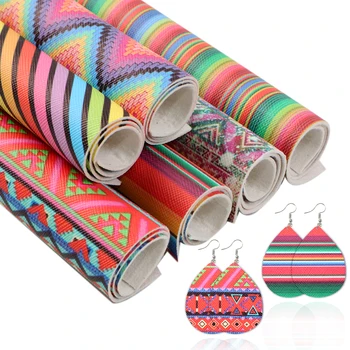 

David accessories 15*21cm 6pcs/set Faux Synthetic Leather Set Weaving Printed Leather for Bow,DIY Handmade Materials,1Yc10158