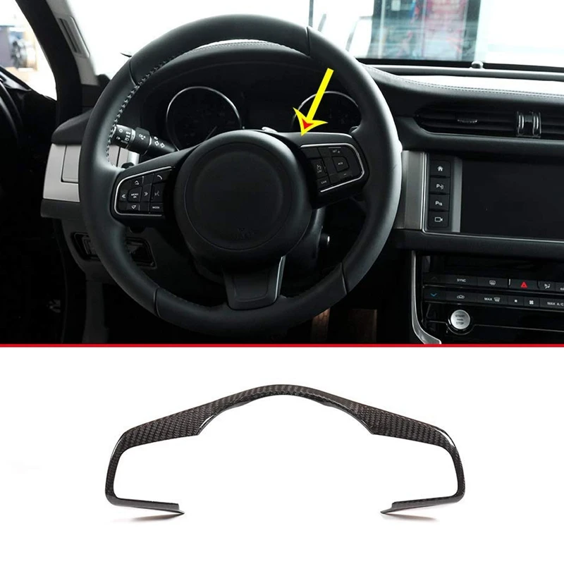 

Car Steering Wheel Carbon Fiber Decorative Stickers for J-Aguar F-PACE 2016-2019