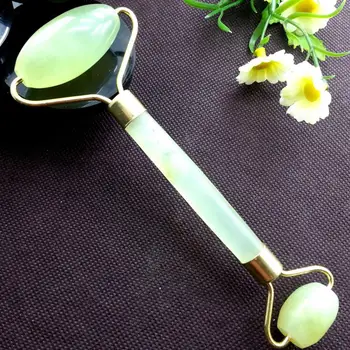 

Portable Sizes Facial Massage Roller Plate Double Single Heads Jade Stone Massager Eye Face Neck Thin Lift Relax Nature
