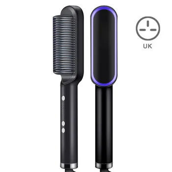 

Light Heating Hair Straightener Brush Hair Electric Hair Comb Brush Ceramic Straight Curler Tool Hair Styling Tool Curling Iron