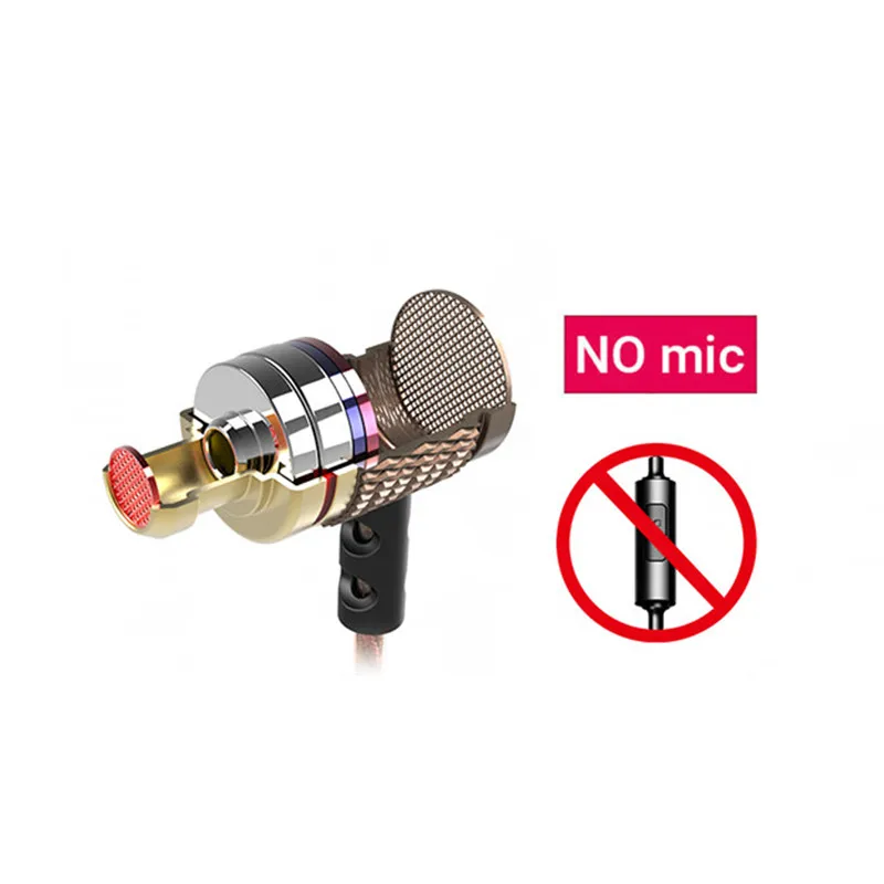 without mic QKZ DM6, профессиональные наушники, наушники-вкладыши, металлические, тяжелый бас, качество звука для мобильного телефона, 3,5 мм, наушники-вкладыши для телефона - Цвет: without mic