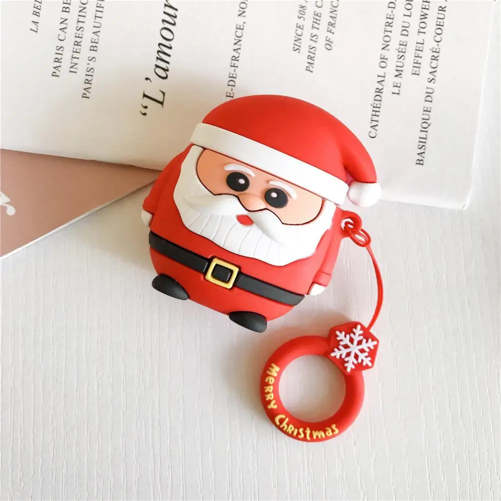 Высококачественные Мультяшные рождественские наушники для Airpods Santa, силиконовый защитный чехол, зарядная коробка для AirPods2# N - Цвет: A