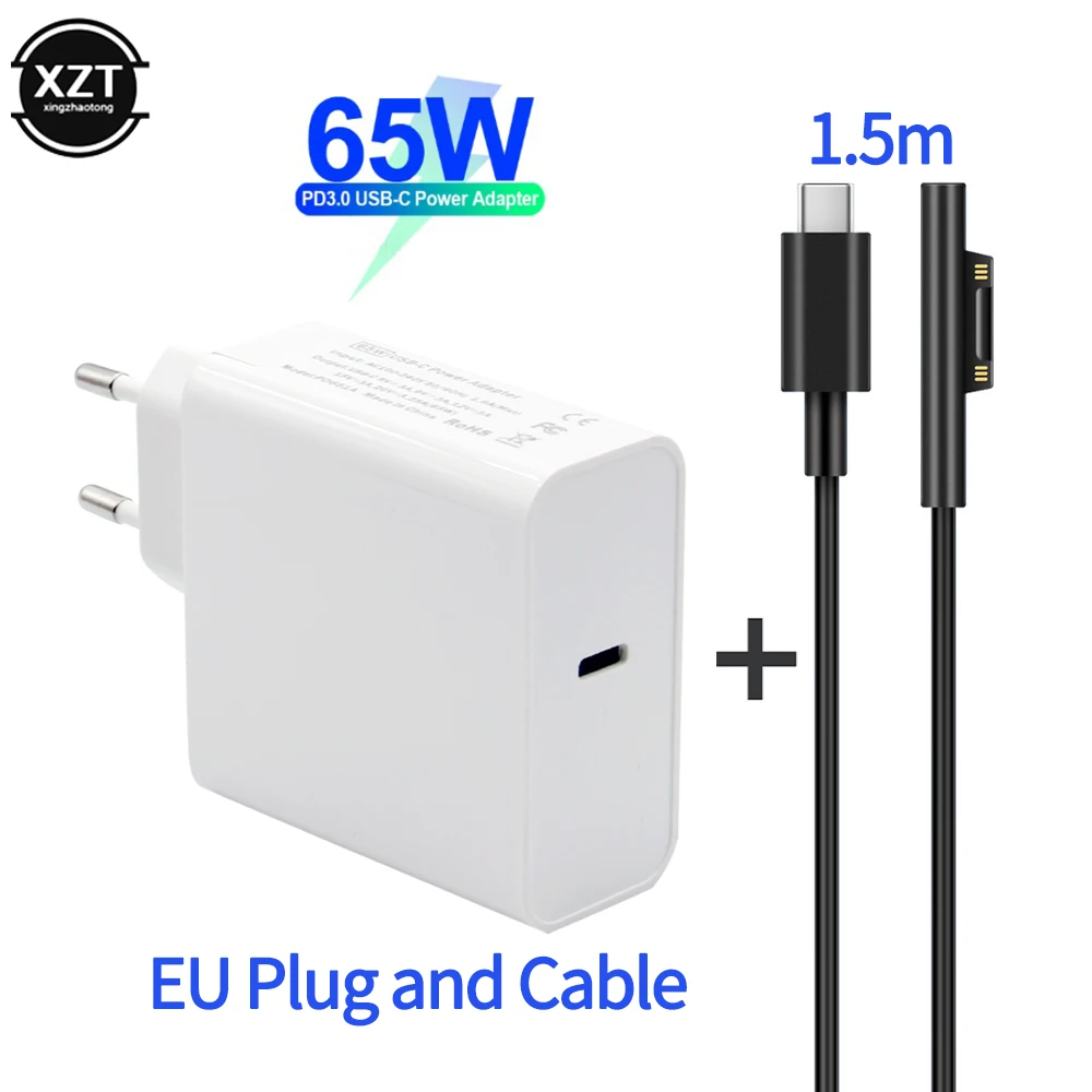 Power Charger PD USB Type C For Microsoft Surface Pro 6/5/4/3 Go Book Tablet