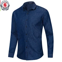 Fredd Marshall, новинка, винтажная клетчатая рубашка, Мужская джинсовая рубашка с длинным рукавом, хлопок, повседневные клетчатые рубашки 094