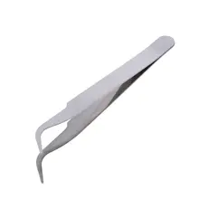 Hot 2pcs Nail Art Stainless Steel Curved Straight Tweezers New