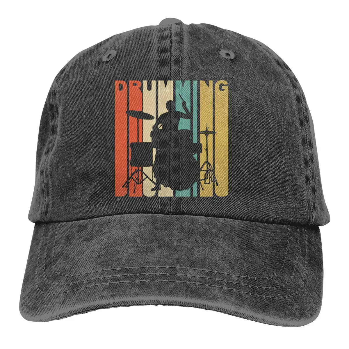 Регулируемые джинсы для мужчин и женщин, бейсболка, винтажный стиль, барабанщик, Кепка в стиле хип-хоп