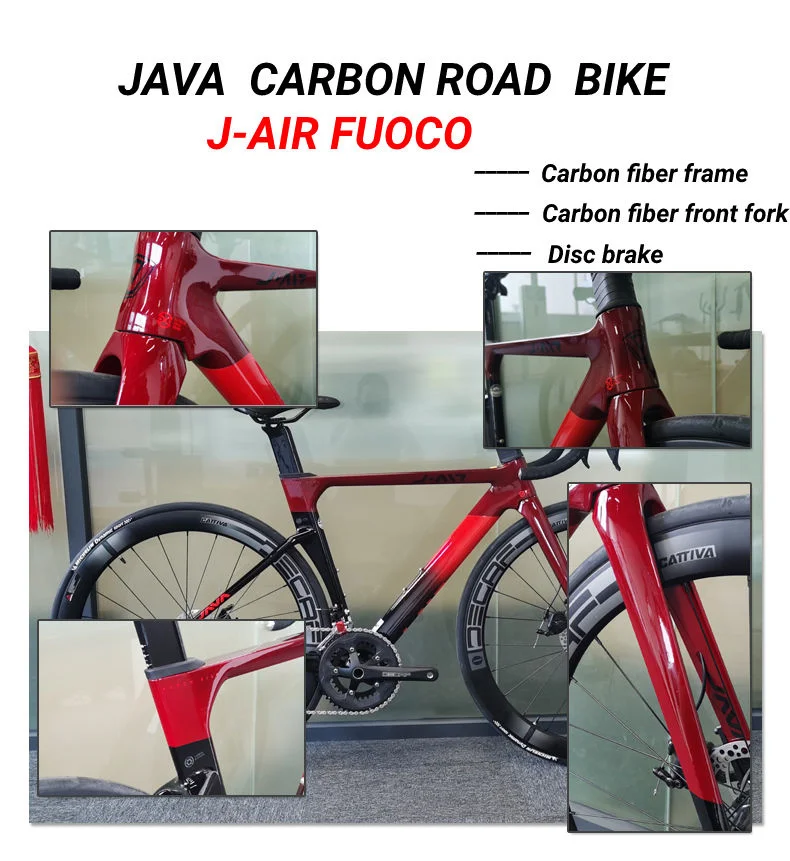 Java FUOCO J.AIR Full Carbon Fiber Road Bicycle 22 Speed Competition Carbon Race Bike Wire Pull Hydraulic Disc Brake R7000 105