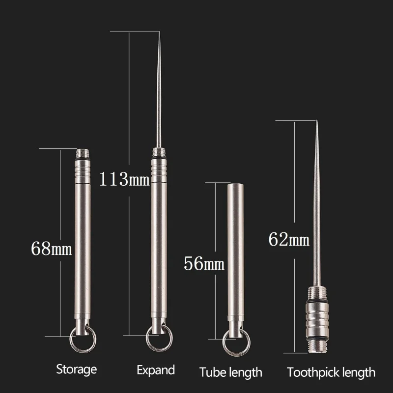 Титановый сплав наружные EDC Бутылочки Для Зубочисток фруктовая вилка инструмент для кемпинга держатель зубочистки титановая зубочистка