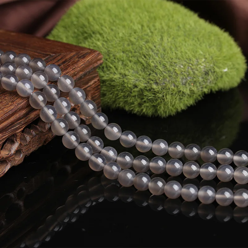 Natural 4/6/8/10/12mm Gray Agates Round Loose Beads For DIY Bracelet Necklace Jewelry Wholesale TR0095 | Украшения и аксессуары