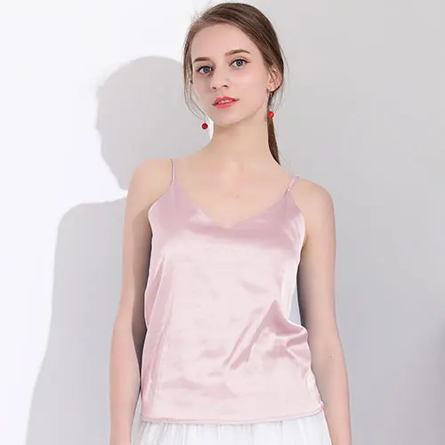 Pink GAREMAY сексуальный шелковый Топ майка женская тонкая сексуальная рубашка без рукавов Женская s обычный камзол Холтер майка женские летние топы майка на брительках женская атласная майка белая майка женская - Цвет: Pink
